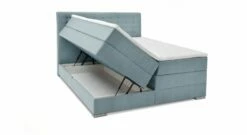 Bettkasten-Boxspringbett "Agulo" -Bettbezüge Verkäufe 2024 bettkasten boxspringbett agulo velours webstoff eisblau