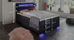 Bettkasten-Boxspringbett "Andrik" -Bettbezüge Verkäufe 2024 bettkasten boxspringbett andrik bemassung grafik