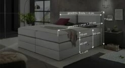 Bettkasten-Boxspringbett "Elenor" -Bettbezüge Verkäufe 2024 bettkasten boxspringbett elenor bemassungsgrafi