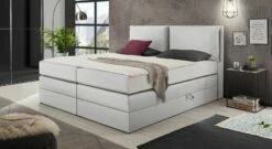 Bettkasten-Boxspringbett "Elenor" -Bettbezüge Verkäufe 2024 bettkasten boxspringbett elenor weiss kunstlederbezug