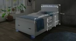 Bettkasten-Boxspringbett "Iniko" -Bettbezüge Verkäufe 2024 bettkasten boxspringbett iniko bemassung grafik