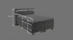 Bettkasten-Boxspringbett "Kenan" -Bettbezüge Verkäufe 2024 bettkasten boxspringbett kenan 140x200cm breite bemassungsgrafik