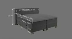 Bettkasten-Boxspringbett "Kenan" -Bettbezüge Verkäufe 2024 bettkasten boxspringbett kenan 180x200cm breite bemassungsgrafik