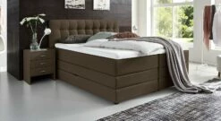 Bettkasten-Boxspringbett "Luciano" -Bettbezüge Verkäufe 2024 bettkasten boxspringbett luciano stoffbezug braun