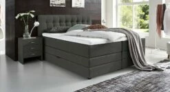 Bettkasten-Boxspringbett "Luciano" -Bettbezüge Verkäufe 2024 bettkasten boxspringbett luciano stoffbezug meliert anthrazit