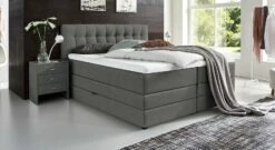 Bettkasten-Boxspringbett "Luciano" -Bettbezüge Verkäufe 2024 bettkasten boxspringbett luciano stoffbezug meliert grau