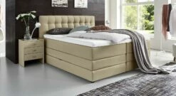 Bettkasten-Boxspringbett "Luciano" -Bettbezüge Verkäufe 2024 bettkasten boxspringbett luciano stoffbezug natur