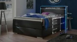 Bettkasten-Boxspringbett "Merwin" -Bettbezüge Verkäufe 2024 bettkasten boxspringbett merwin bemassung grafik