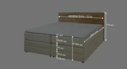 Bettkasten-Boxspringbett "Peachland" -Bettbezüge Verkäufe 2024 bettkasten boxspringbett peachland liegehoehe angenehm bemassung grafik