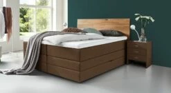 Bettkasten-Boxspringbett "Peachland" -Bettbezüge Verkäufe 2024 bettkasten boxspringbett peachland webstoff meliert braun