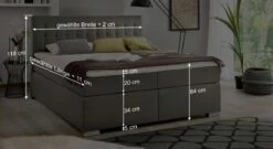Bettkasten-Boxspringbett "Santera" -Bettbezüge Verkäufe 2024 bettkasten boxspringbett santera bemassungs grafik