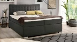 Bettkasten-Boxspringbett "Santera" -Bettbezüge Verkäufe 2024 bettkasten boxspringbett santera stoffbezug anthrazit fein