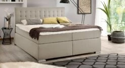 Bettkasten-Boxspringbett "Santera" -Bettbezüge Verkäufe 2024 bettkasten boxspringbett santera stoffbezug beige