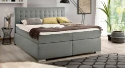 Bettkasten-Boxspringbett "Santera" -Bettbezüge Verkäufe 2024 bettkasten boxspringbett santera stoffbezug grau