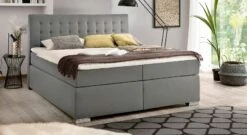 Bettkasten-Boxspringbett "Santera" -Bettbezüge Verkäufe 2024 bettkasten boxspringbett santera stoffbezug hellgrau
