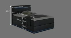 Bettkasten-Boxspringbett "Xaya" Express -Bettbezüge Verkäufe 2024 bettkasten boxspringbett xaya 140 cm breite bemassung grafik