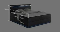 Bettkasten-Boxspringbett "Xaya" Express -Bettbezüge Verkäufe 2024 bettkasten boxspringbett xaya 180 cm breite bemassung grafik