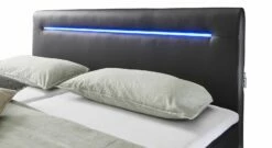 Bettkasten-Boxspringbett "Xaya" Express -Bettbezüge Verkäufe 2024 bettkasten boxspringbett xaya kopfteil kunstleder schwarz