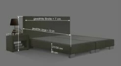 Boxspring-Base "Polar" -Bettbezüge Verkäufe 2024 boxspring base polar bemassung grafik