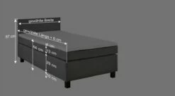 Boxspring-Einzelbett "Lucan" -Bettbezüge Verkäufe 2024 boxspring einzelbett lucan bemassungsgrafik
