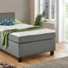 Boxspring-Einzelbett "Lucan" -Bettbezüge Verkäufe 2024 boxspring einzelbett lucan webstoff edel silber