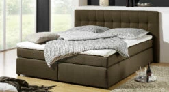 Boxspringbett "Chicago" -Bettbezüge Verkäufe 2024 boxspring polsterbett braun chicago stoffbezug gross