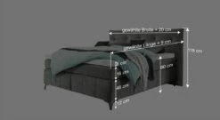 Boxspringbett "Aidan" -Bettbezüge Verkäufe 2024 boxspringbett aidan bemassungsgrafik