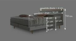 Boxspringbett "Akela" 17 Boxspringbett "Akela" -Bettbezüge Verkäufe 2024 boxspringbett akela bemassungsgrafik