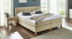 Boxspringbett "Allentown" -Bettbezüge Verkäufe 2024 boxspringbett allentown stoff natur hell