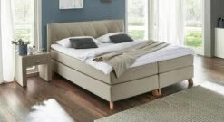 Boxspringbett "Allentown" -Bettbezüge Verkäufe 2024 boxspringbett allentown stoffbezug taupe modern