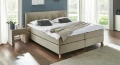 Boxspringbett "Allentown" -Bettbezüge Verkäufe 2024 boxspringbett allentown webstoff meliert graubeige