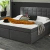 Boxspringbett "Arcadius" -Bettbezüge Verkäufe 2024 boxspringbett arcadius grau stoffbezug