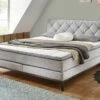 Boxspringbett "Arjen" -Bettbezüge Verkäufe 2024 boxspringbett arjen webstoff bezug hellgrau