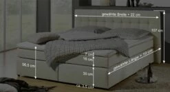 Boxspringbett "Chicago" -Bettbezüge Verkäufe 2024 boxspringbett chicago bemassungs skizze