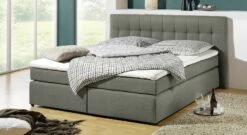 Boxspringbett "Chicago" -Bettbezüge Verkäufe 2024 boxspringbett chigaco webstoff meliert grau