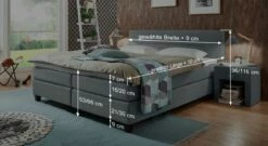 Boxspringbett "Clarksville" -Bettbezüge Verkäufe 2024 boxspringbett clarksville bemassung grafik