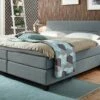 Boxspringbett "Clarksville" -Bettbezüge Verkäufe 2024 boxspringbett clarksville webstoff meliert blaugrau 53cm