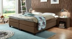 Boxspringbett "Clarksville" -Bettbezüge Verkäufe 2024 boxspringbett clarksville webstoff meliert braun 53cm