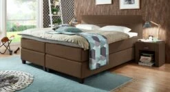 Boxspringbett "Clarksville" -Bettbezüge Verkäufe 2024 boxspringbett clarksville webstoff meliert braun 66cm