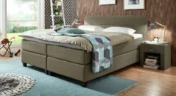 Boxspringbett "Clarksville" -Bettbezüge Verkäufe 2024 boxspringbett clarksville webstoff meliert graubraun 66cm