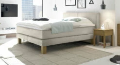 Boxspringbett "Coro" -Bettbezüge Verkäufe 2024 boxspringbett coro fischgraet velours beige
