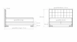 Boxspringbett "Cueno" -Bettbezüge Verkäufe 2024 boxspringbett cueno bemassungs skizze