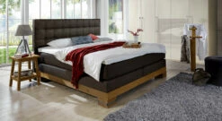 Boxspringbett "Cueno" -Bettbezüge Verkäufe 2024 boxspringbett cueno wildeiche natur kunstleder dunkelbraun gr