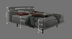 Boxspringbett "Erendor" -Bettbezüge Verkäufe 2024 boxspringbett erendor bemassungsgrafik