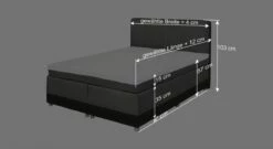 Boxspringbett "Evan" -Bettbezüge Verkäufe 2024 boxspringbett evan bemassungsgrafik
