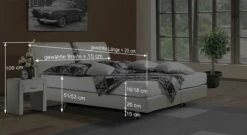 Boxspringbett "Fernando" -Bettbezüge Verkäufe 2024 boxspringbett fernando bemassungs skizze