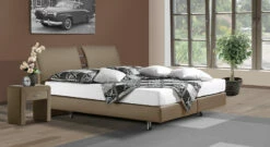 Boxspringbett "Fernando" -Bettbezüge Verkäufe 2024 boxspringbett fernando kunstlederbezug taupe gr