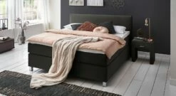Boxspringbett "Ferryland" -Bettbezüge Verkäufe 2024 boxspringbett ferryland schwarz 66cm liegehoehe