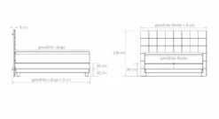 Boxspringbett "Irving" -Bettbezüge Verkäufe 2024 boxspringbett irving bemassungs skizze