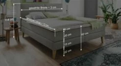 Boxspringbett "Jaramillo" -Bettbezüge Verkäufe 2024 boxspringbett jaramillo bemassung grafik